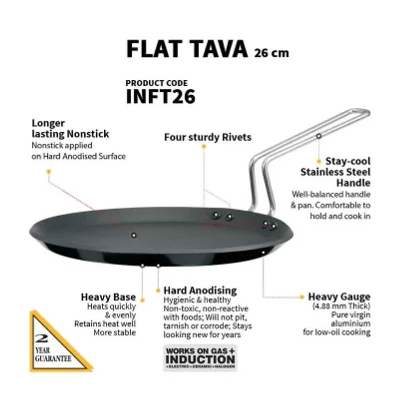 Hawkins Non-Stick 10" Flat Tava Pan