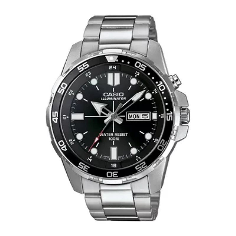 Casio Mens Silver Tone Stainless Steel Strap Watch Mtd1079d-1av
