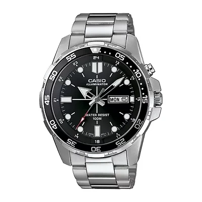 Casio Mens Silver Tone Stainless Steel Strap Watch Mtd1079d-1av