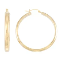 Gold Opulence 14K Gold Over Diamond Resin Hoop Earrings