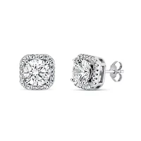 4 3/4 CT. T.W. Cubic Zirconia Sterling Silver 9.1mm Curved Stud Earrings