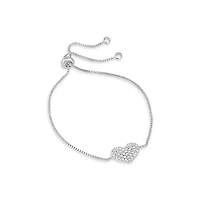 Womens 1 CT. T.W. Cubic Zirconia Sterling Silver Round Bolo Bracelet