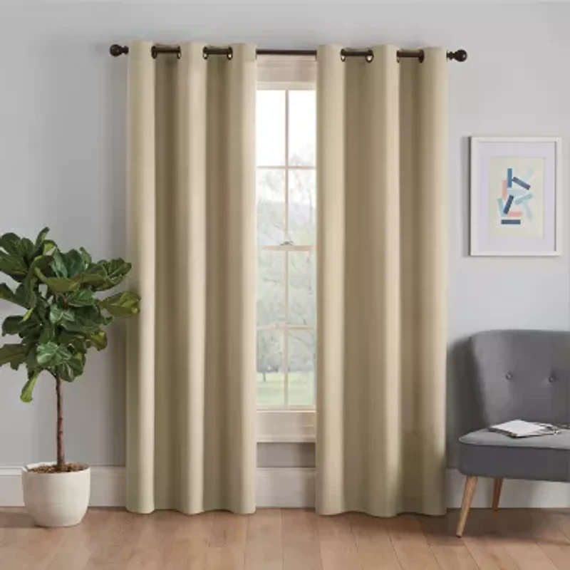 Eclipse Microfiber Grommet Top Energy Saving Blackout Single Curtain Panel