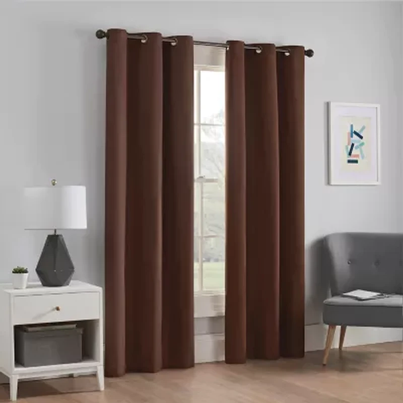 Eclipse Microfiber Grommet Top Energy Saving Blackout Single Curtain Panel