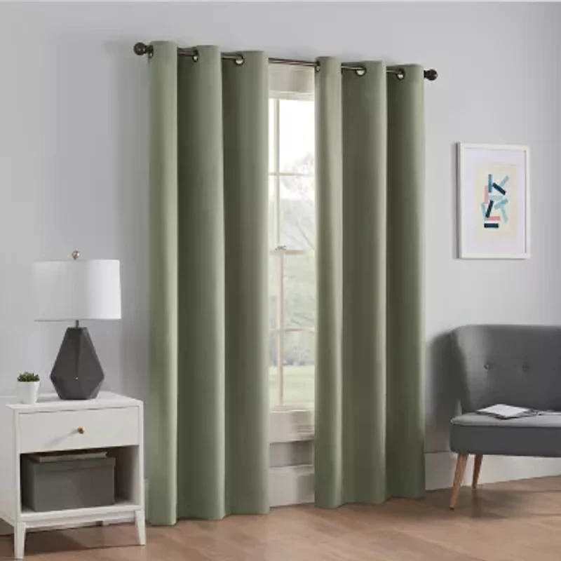 Eclipse Microfiber Grommet Top Energy Saving Blackout Single Curtain Panel