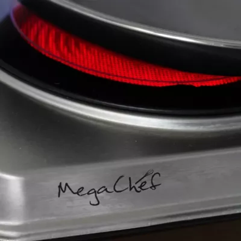 MegaChef Portable 2-Burner Sleek Steel Hot Plate With Temperature Control Electric Burner