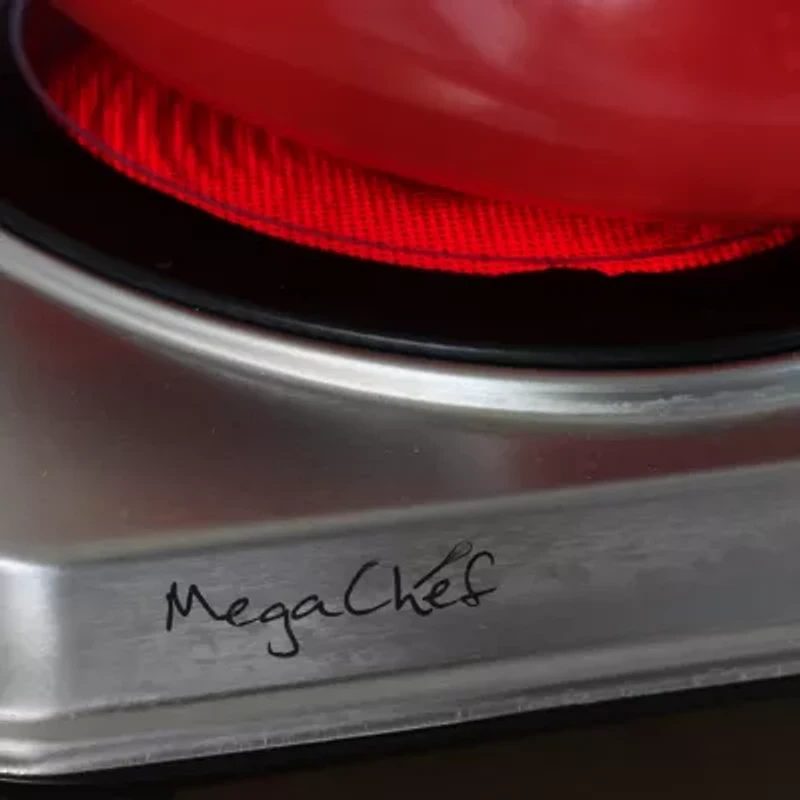MegaChef Portable 2-Burner Sleek Steel Hot Plate With Temperature Control Electric Burner