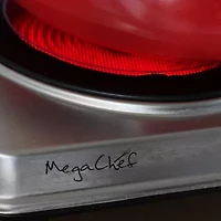 MegaChef Portable 2-Burner Sleek Steel Hot Plate With Temperature Control Electric Burner