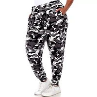 White Mark Womens Plus Cuffed Mid Rise Drawstring Pant
