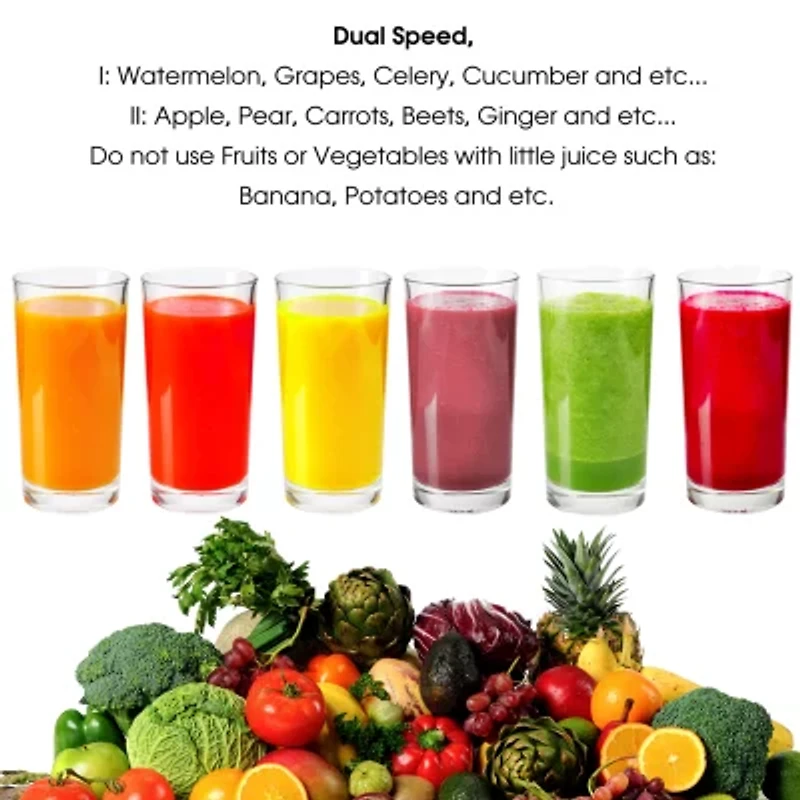 MegaChef Wide Mouth With Dual Speed Electric Juicer