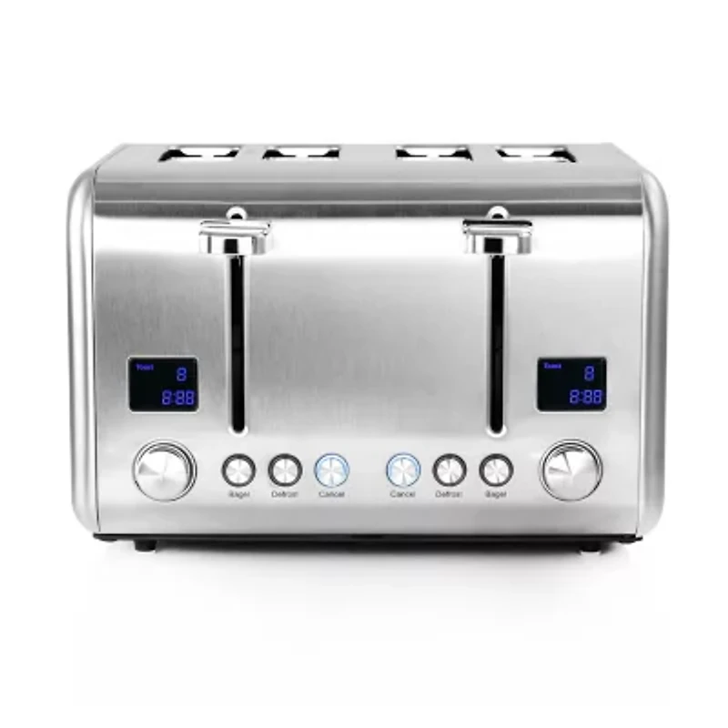 MegaChef 4-Slice Stainless Steel Extra Wide Slot Toaster