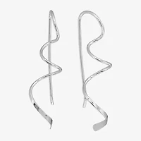 Silver Treasures Threader Womens Sterling Silver Drop Earrings