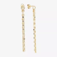 Silver Treasures Front And Back Mirror Chain Womens 14K Gold Over Silver Drop Earrings