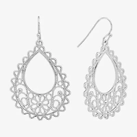 Silver Reflections Filigree Womens Pure Silver Over Brass Drop Earrings