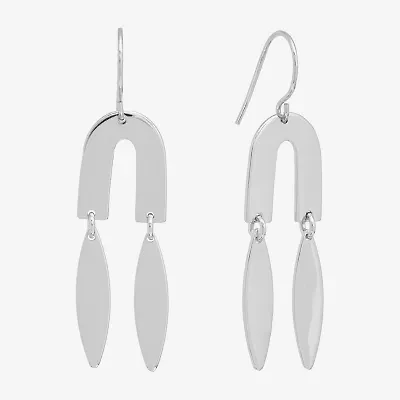 Silver Reflections Womens Pure Silver Over Brass Drop Earrings