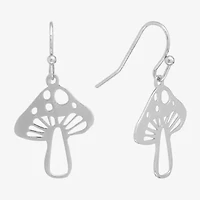 Silver Reflections Mushroom Womens Pure Silver Over Brass Drop Earrings