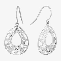 Silver Reflections Filigree Womens Pure Silver Over Brass Drop Earrings