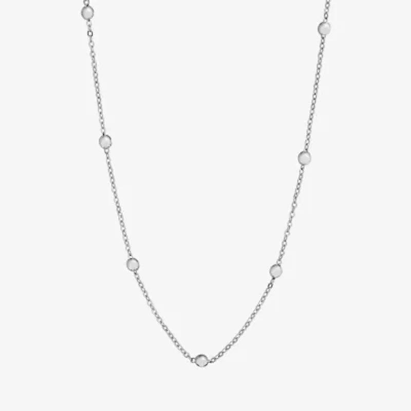 Silver Reflections Womens Pure Over Brass 18 Inch Bead Chain Necklace
