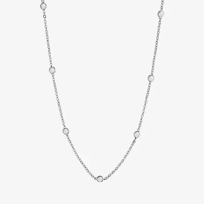 Silver Reflections Womens Pure Over Brass 18 Inch Bead Chain Necklace