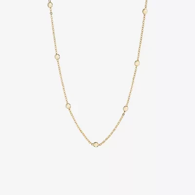Silver Reflections Womens 24K Gold Over Brass 18 Inch Bead Chain Necklace