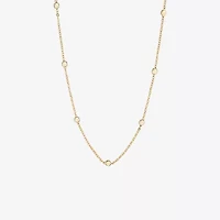 Silver Reflections Womens 24K Gold Over Brass 18 Inch Bead Chain Necklace