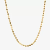 Silver Reflections Womens 24K Gold Over Brass Inch Bead Chain Necklace