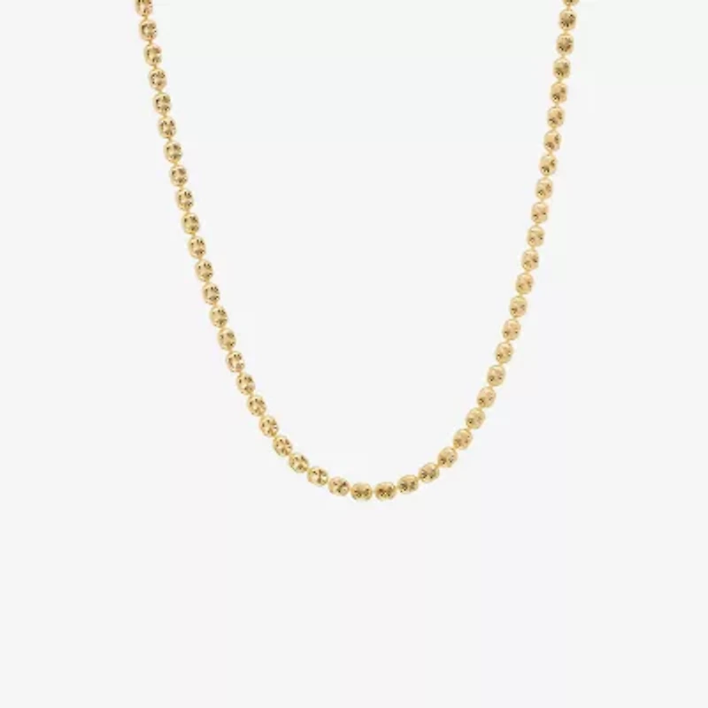 Silver Reflections Womens 24K Gold Over Brass 20 Inch Bead Chain Necklace