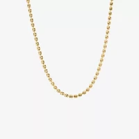 Silver Reflections Womens 24K Gold Over Brass 20 Inch Bead Chain Necklace