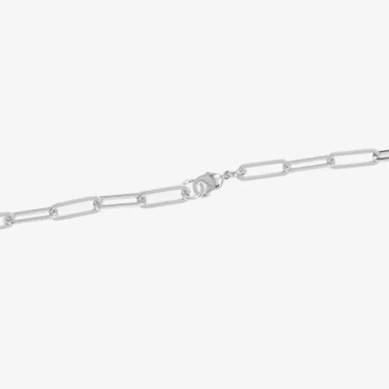 Silver Reflections Womens Pure Silver Over Brass 7.25 Inch Solid Paperclip Chain Bracelet