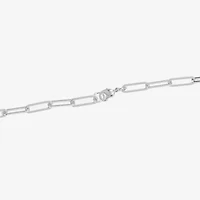 Silver Reflections Womens Pure Silver Over Brass 7.25 Inch Solid Paperclip Chain Bracelet