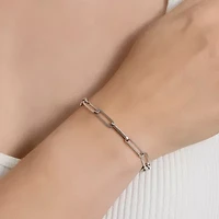 Silver Reflections Womens Pure Silver Over Brass 7.25 Inch Solid Paperclip Chain Bracelet