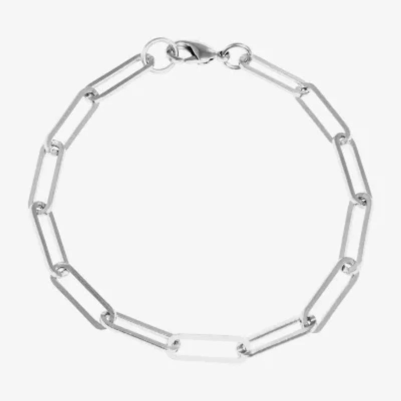 Silver Reflections Womens Pure Silver Over Brass 7.25 Inch Solid Paperclip Chain Bracelet