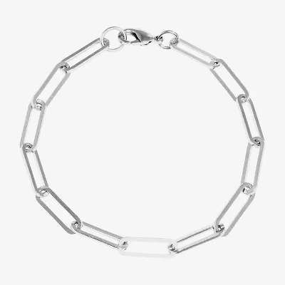 Silver Reflections Womens Pure Silver Over Brass 7.25 Inch Solid Paperclip Chain Bracelet