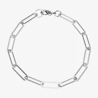 Silver Reflections Womens Pure Silver Over Brass 7.25 Inch Solid Paperclip Chain Bracelet