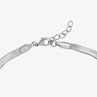 Silver Reflections Womens Pure Silver Over Brass 6 1/2 Inch Solid Herringbone Chain Bracelet