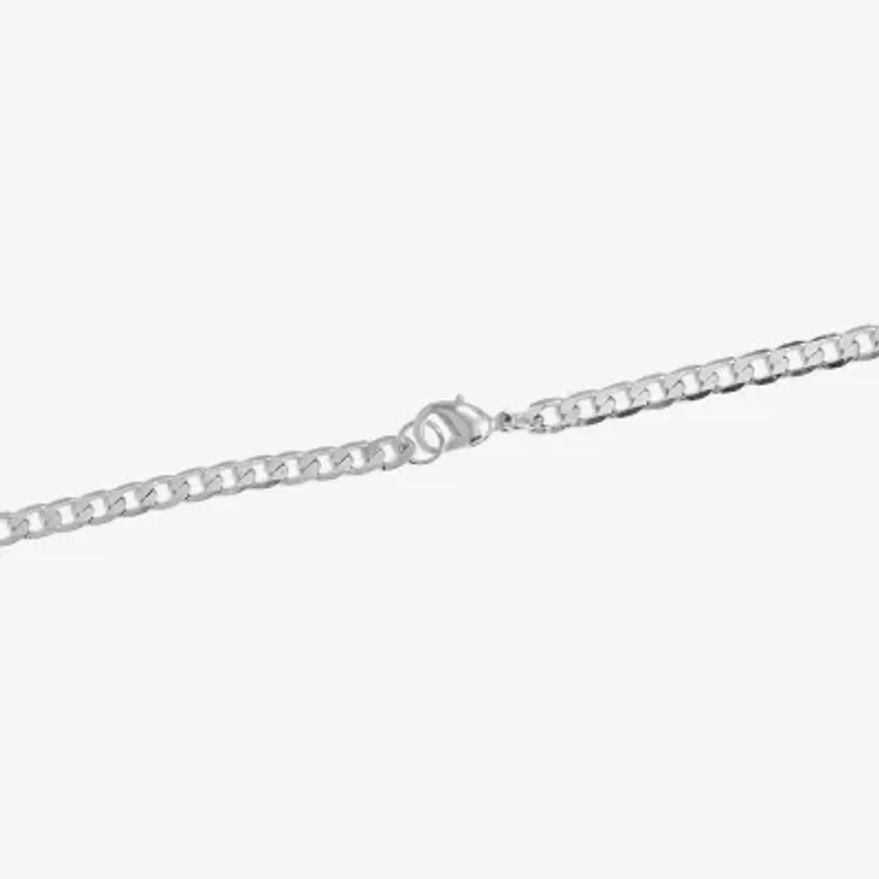 Silver Reflections Womens Pure Silver Over Brass 7.25 Inch Solid Curb Chain Bracelet