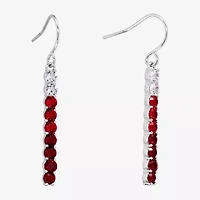 Sparkle Allure Womens Crystal Pure Silver Over Brass Drop Earrings