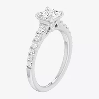 G-H / Si1-Si2) Womens 1 3/ CT. T.W. Lab Grown White Diamond 14K Gold Side Stone Engagement Ring