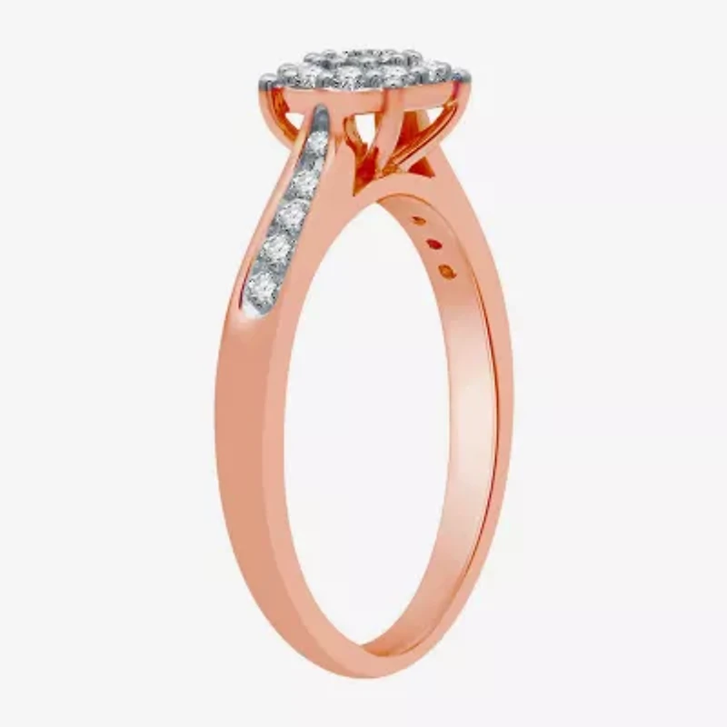 I Said Yes (H-I / I1) Womens 3/8 CT. T.W. Lab Grown White Diamond 14K Rose Gold Over Silver Sterling Round Halo Bridal Set