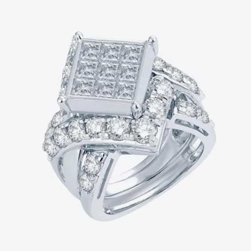 5 CT.T.W. Natural Diamond 14K White Gold Multi-Top Bridal Set
