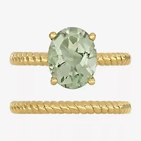 Modern Bride Gemstone Womens Genuine Green Quartz 14K Gold Bridal Set