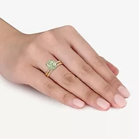 Modern Bride Gemstone Womens Genuine Green Quartz 14K Gold Bridal Set
