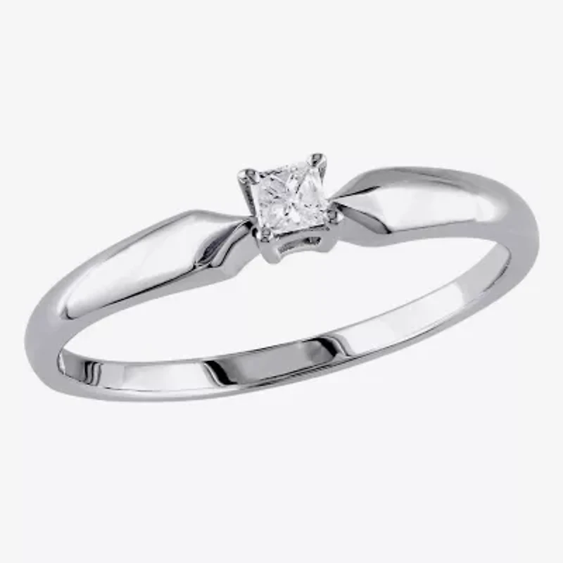 Womens 1/10 CT. T.W. Natural White Diamond Sterling Silver Promise Ring