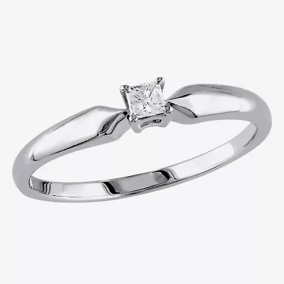 Womens 1/10 CT. T.W. Natural White Diamond Sterling Silver Promise Ring