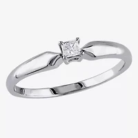 Womens 1/10 CT. T.W. Natural White Diamond Sterling Silver Promise Ring