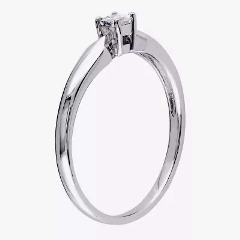 Womens 1/10 CT. T.W. Natural White Diamond Sterling Silver Promise Ring