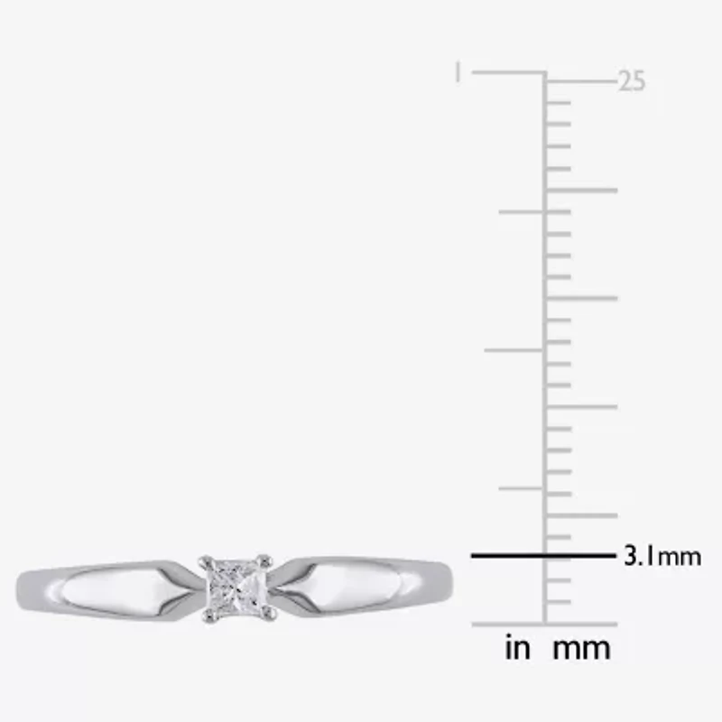 Womens 1/10 CT. T.W. Natural White Diamond Sterling Silver Promise Ring