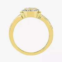 Promise My Love Womens 1/5 CT. Natural White Diamond Sterling Silver Round Side Stone Halo Ring