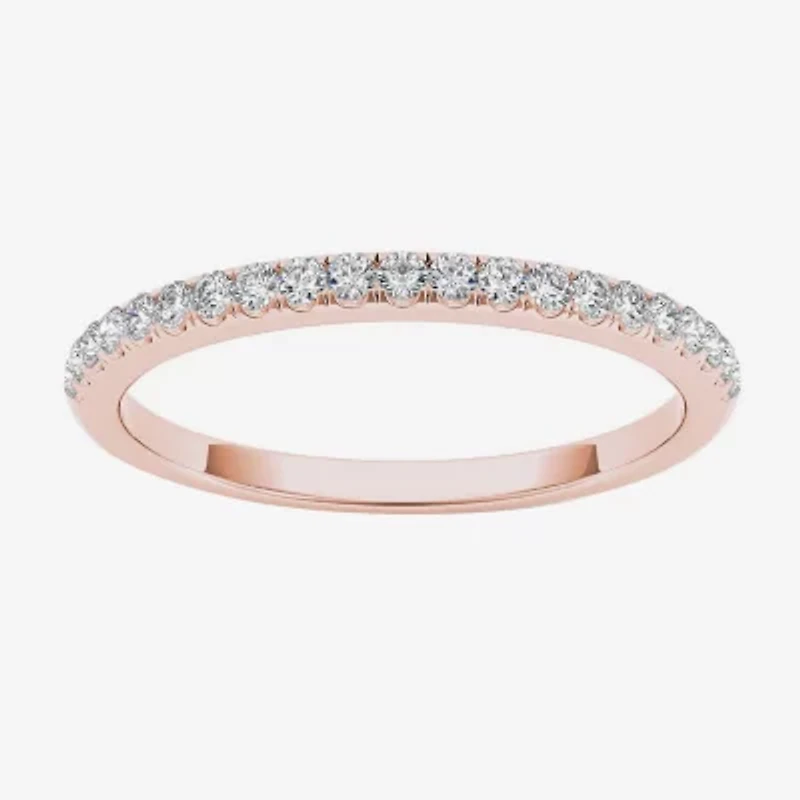 Womens 2MM 1/6 CT. T.W. Natural White Diamond 10K Gold Wedding Band