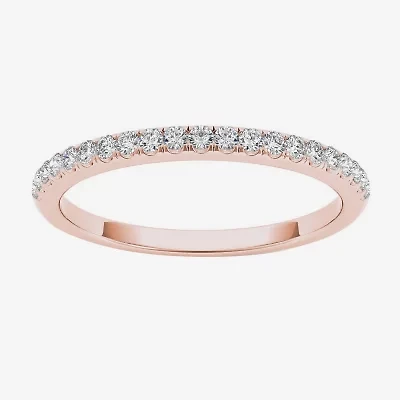 Womens 2MM 1/6 CT. T.W. Natural White Diamond 10K Gold Wedding Band